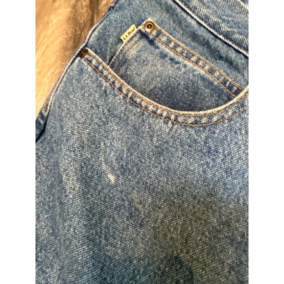 L.L. Bean Classic Fit Jeans 40x29 Mens Blue Denim With Plaid Lining 100% Cotton - Picture 6 of 13